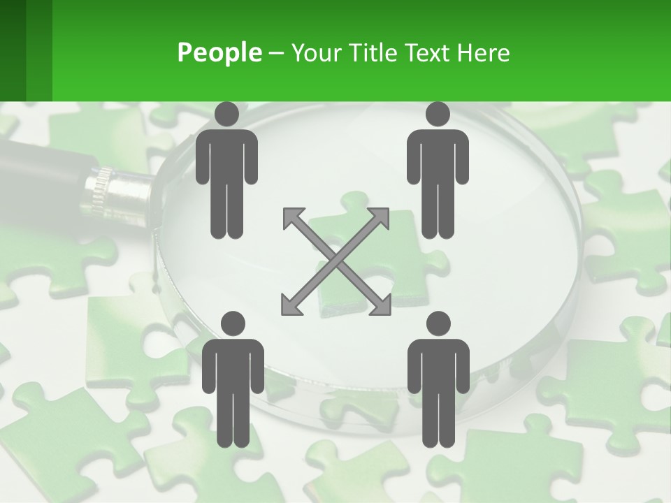 A Magnifying Glass With A Piece Of Puzzle On It PowerPoint Template