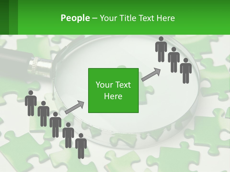 A Magnifying Glass With A Piece Of Puzzle On It PowerPoint Template