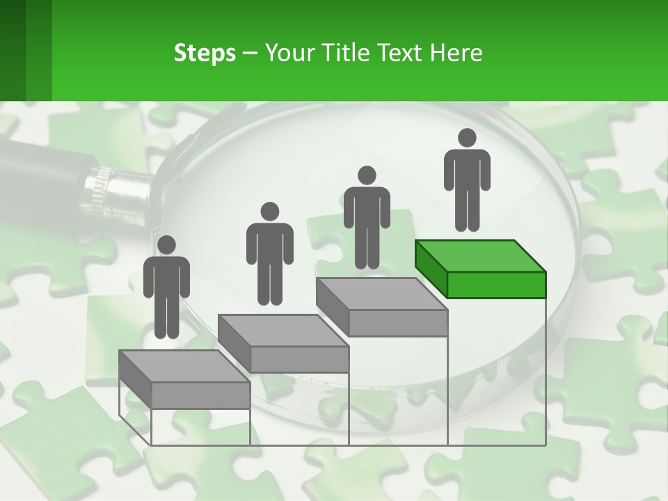 A Magnifying Glass With A Piece Of Puzzle On It PowerPoint Template