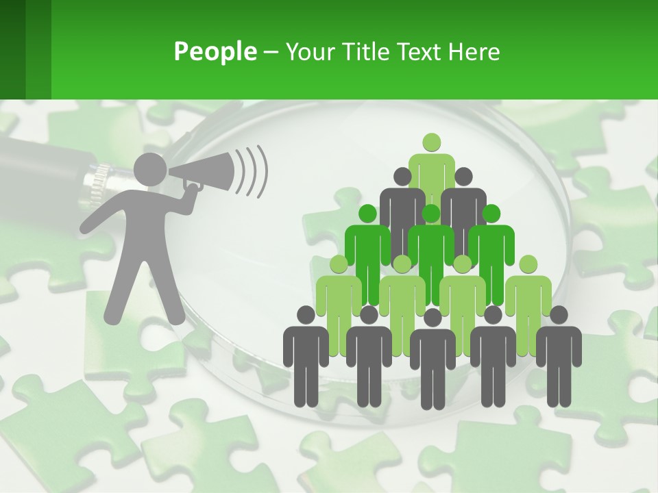 A Magnifying Glass With A Piece Of Puzzle On It PowerPoint Template