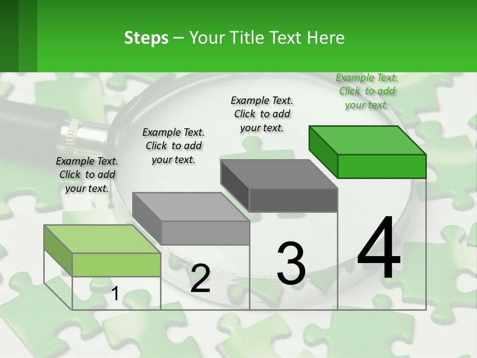 A Magnifying Glass With A Piece Of Puzzle On It PowerPoint Template