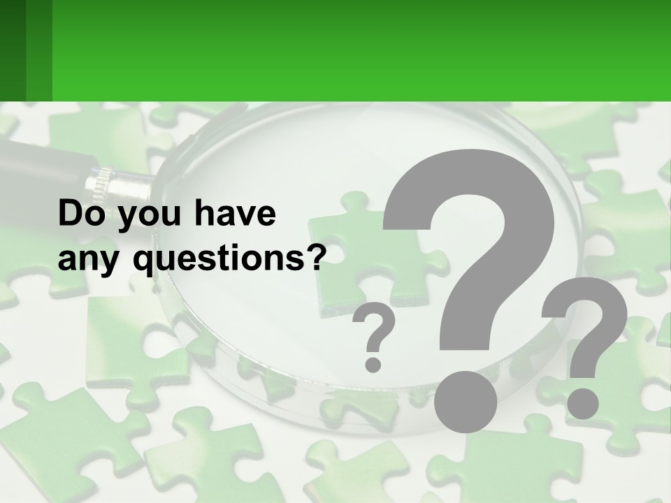 A Magnifying Glass With A Piece Of Puzzle On It PowerPoint Template