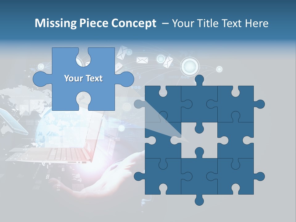 A Person Holding A Laptop In Their Hands PowerPoint Template