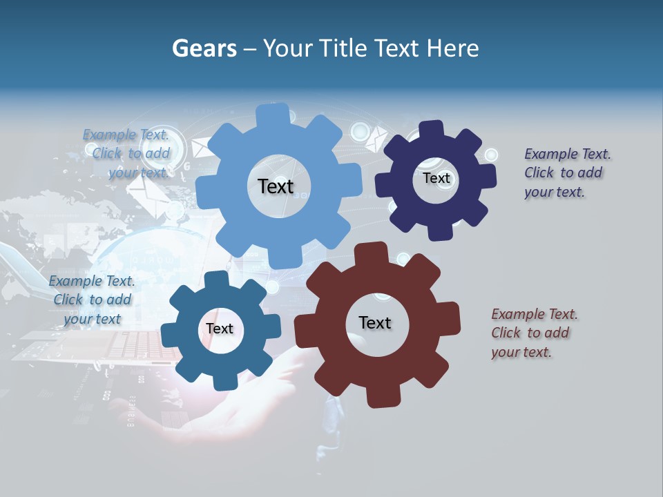 A Person Holding A Laptop In Their Hands PowerPoint Template