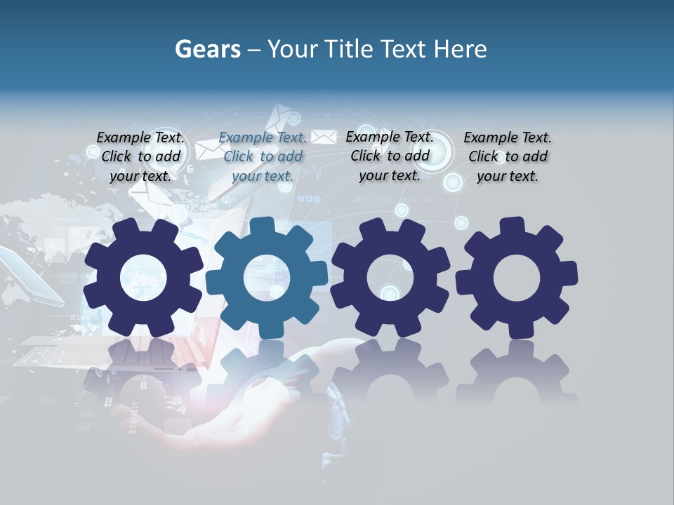 A Person Holding A Laptop In Their Hands PowerPoint Template