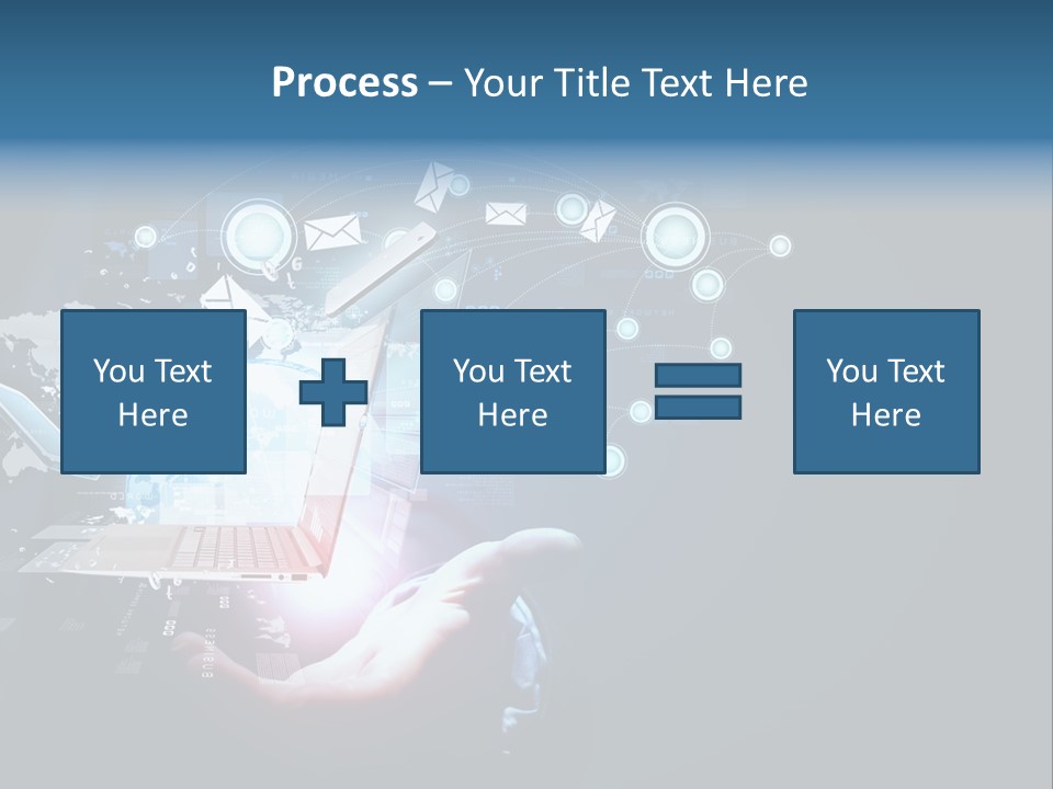 A Person Holding A Laptop In Their Hands PowerPoint Template
