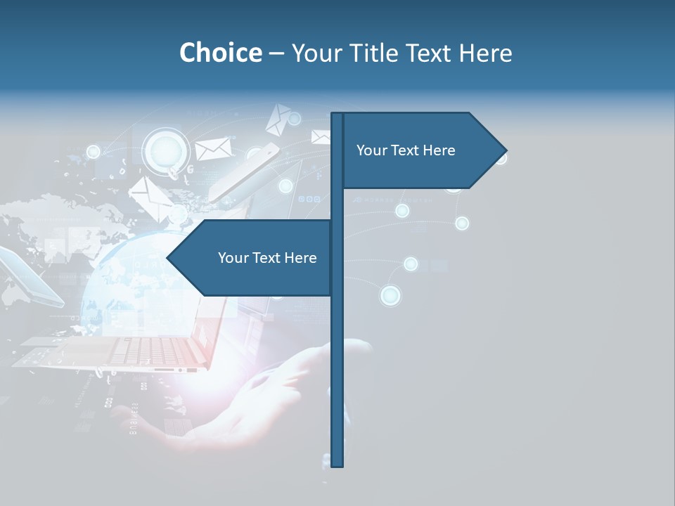 A Person Holding A Laptop In Their Hands PowerPoint Template