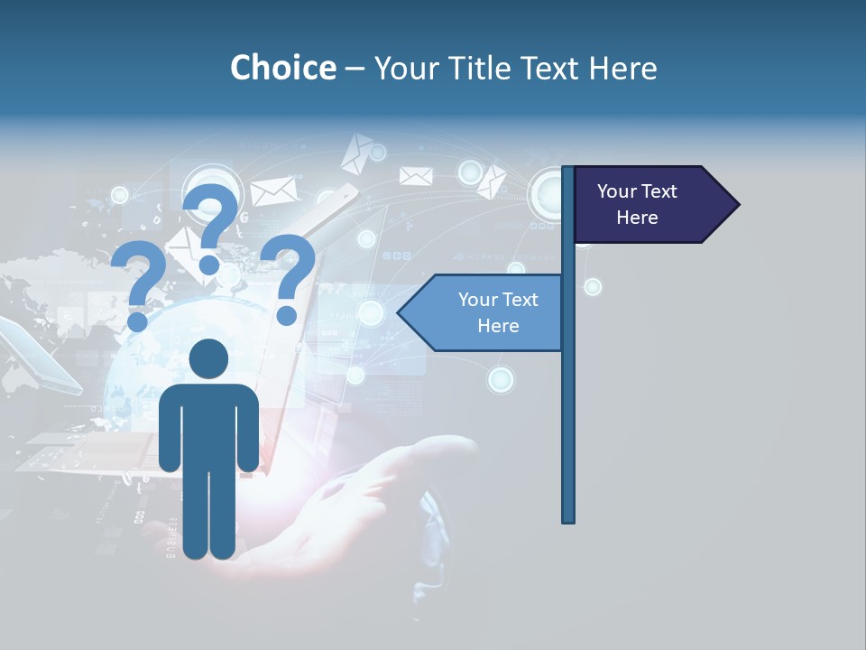 A Person Holding A Laptop In Their Hands PowerPoint Template