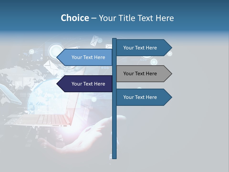 A Person Holding A Laptop In Their Hands PowerPoint Template