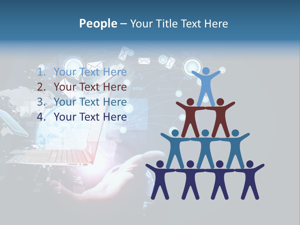 A Person Holding A Laptop In Their Hands PowerPoint Template