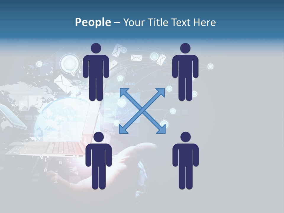 A Person Holding A Laptop In Their Hands PowerPoint Template
