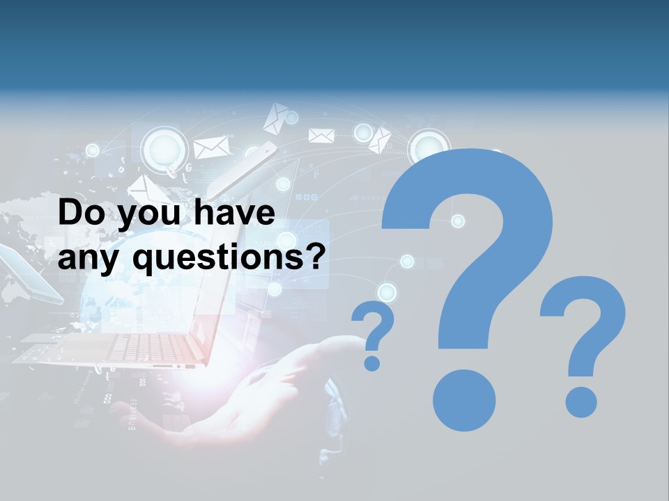 A Person Holding A Laptop In Their Hands PowerPoint Template