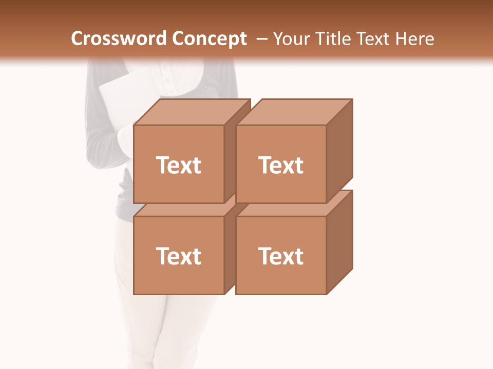 A Woman Standing With A Piece Of Paper In Her Hand PowerPoint Template