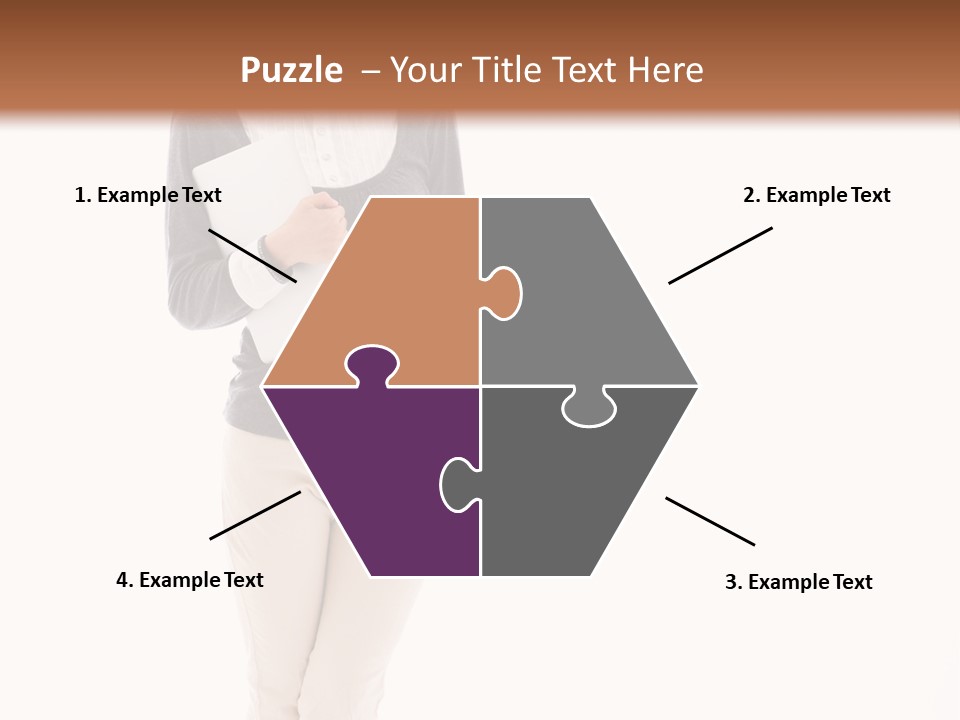 A Woman Standing With A Piece Of Paper In Her Hand PowerPoint Template