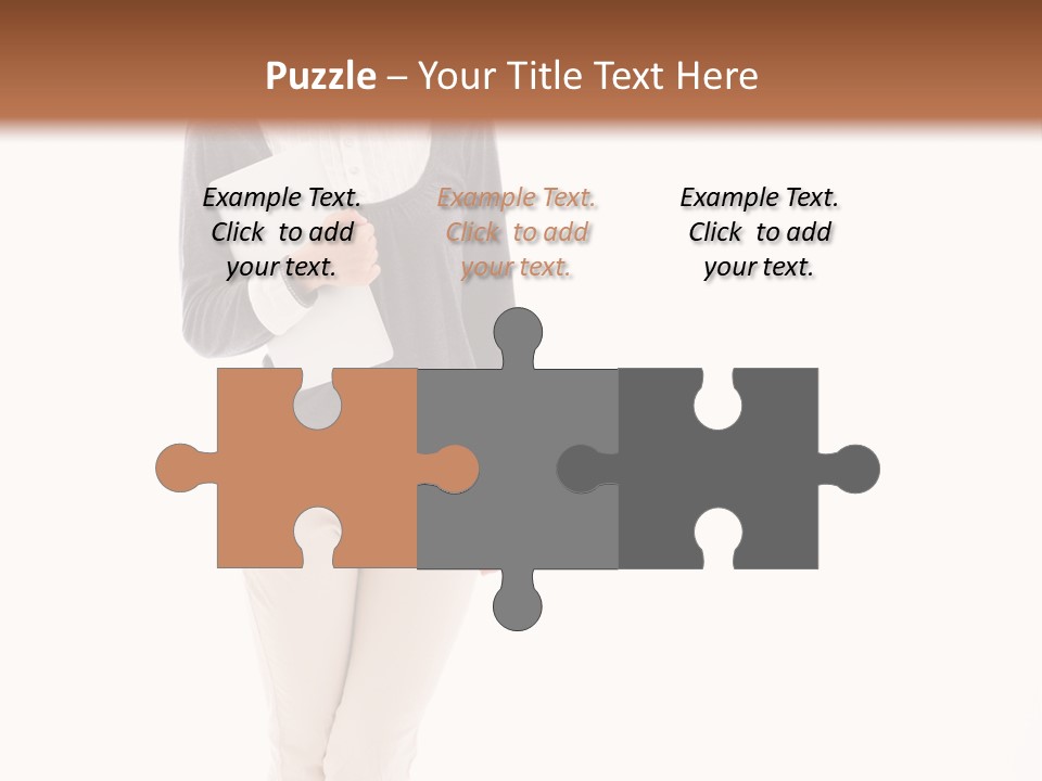 A Woman Standing With A Piece Of Paper In Her Hand PowerPoint Template