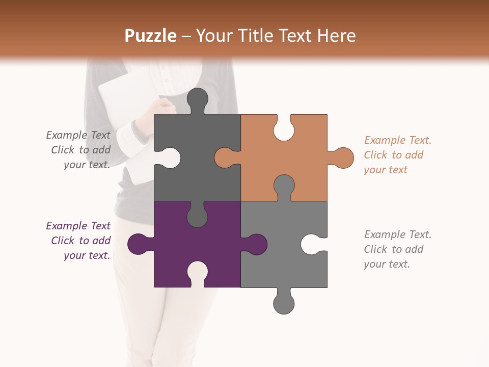 A Woman Standing With A Piece Of Paper In Her Hand PowerPoint Template