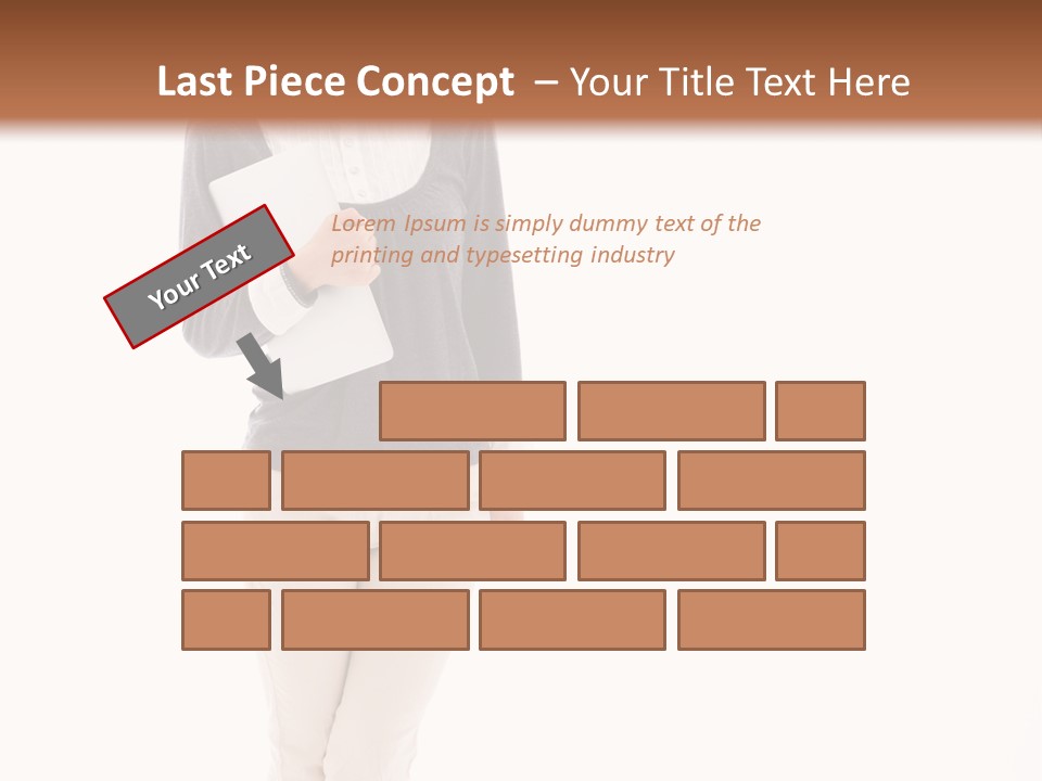 A Woman Standing With A Piece Of Paper In Her Hand PowerPoint Template