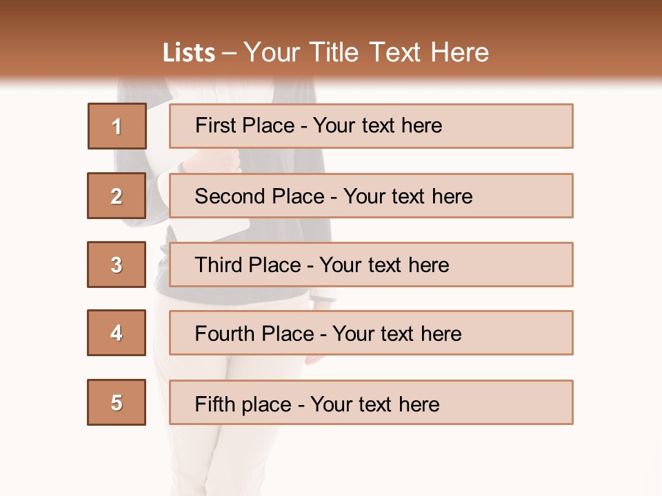 A Woman Standing With A Piece Of Paper In Her Hand PowerPoint Template