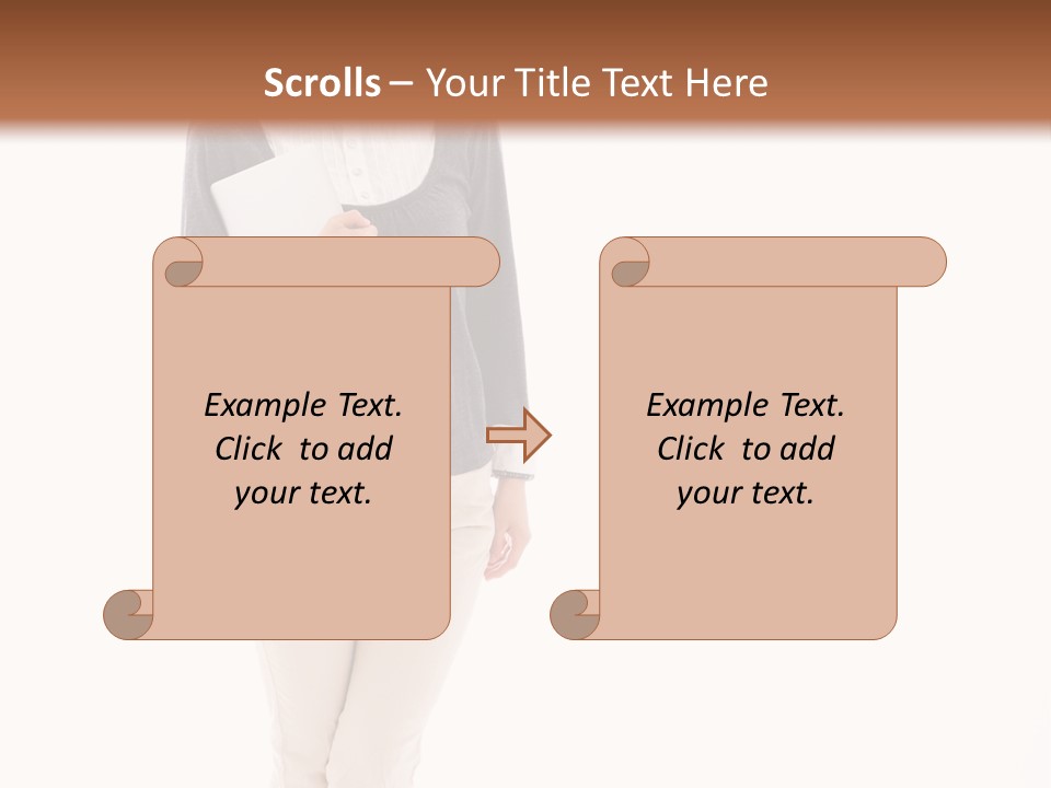 A Woman Standing With A Piece Of Paper In Her Hand PowerPoint Template