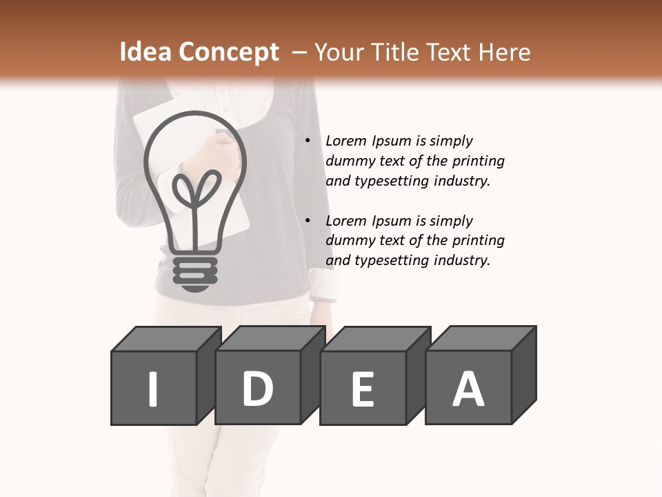 A Woman Standing With A Piece Of Paper In Her Hand PowerPoint Template