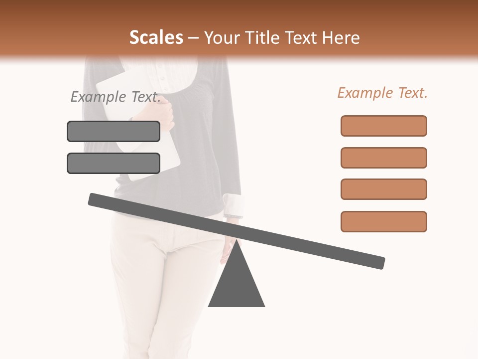 A Woman Standing With A Piece Of Paper In Her Hand PowerPoint Template