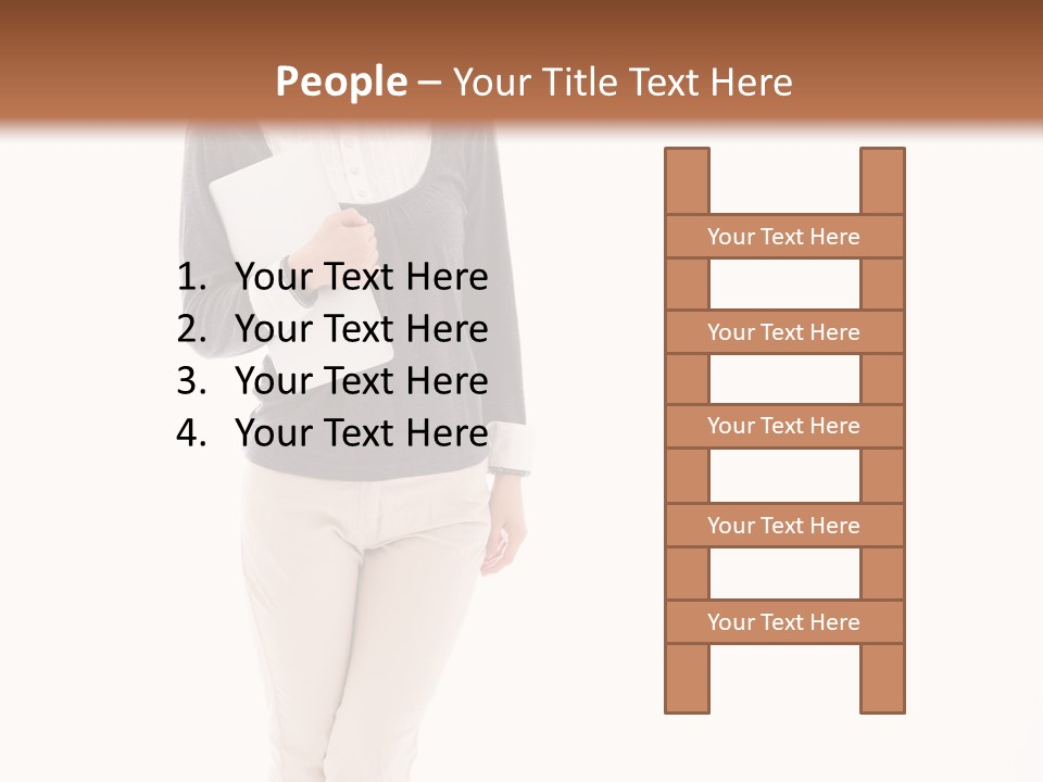 A Woman Standing With A Piece Of Paper In Her Hand PowerPoint Template