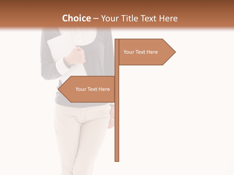 A Woman Standing With A Piece Of Paper In Her Hand PowerPoint Template