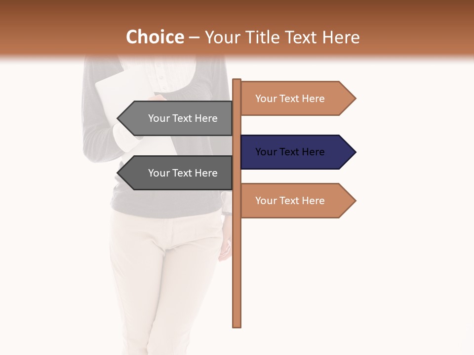 A Woman Standing With A Piece Of Paper In Her Hand PowerPoint Template