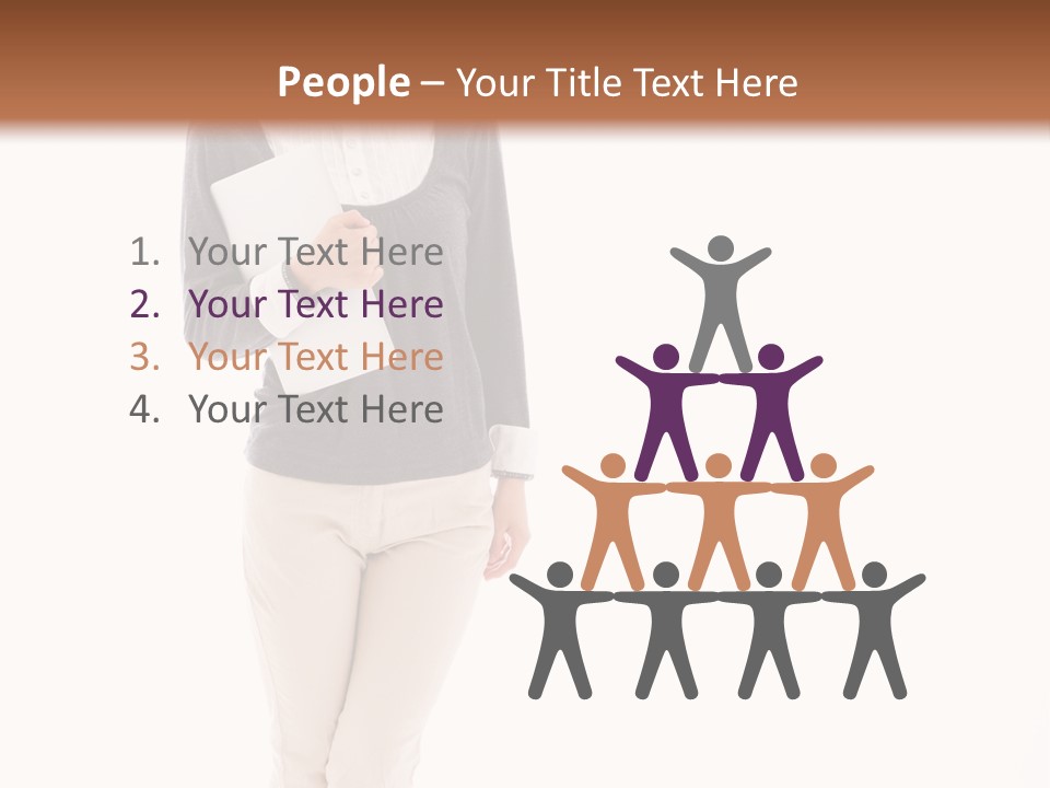 A Woman Standing With A Piece Of Paper In Her Hand PowerPoint Template