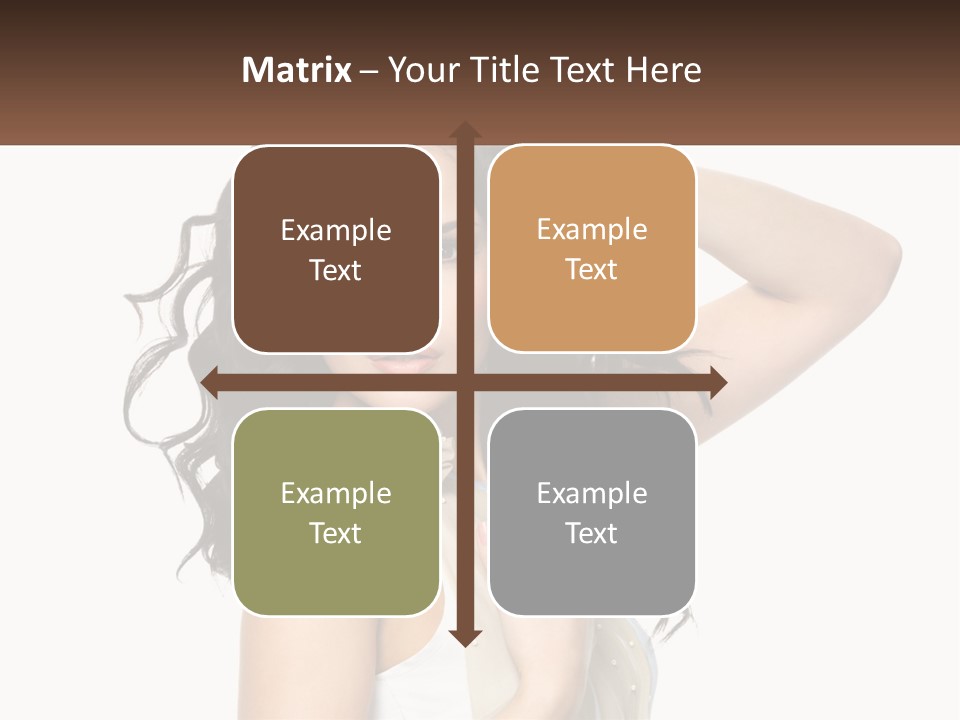 A Woman With Long Dark Hair Is Posing For A Picture PowerPoint Template