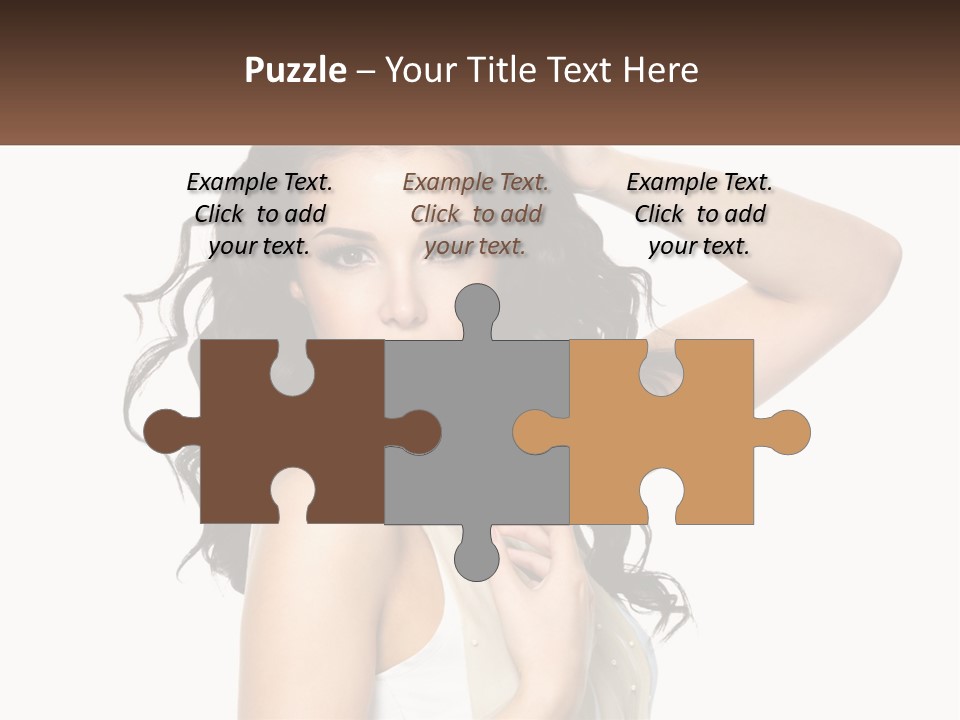 A Woman With Long Dark Hair Is Posing For A Picture PowerPoint Template