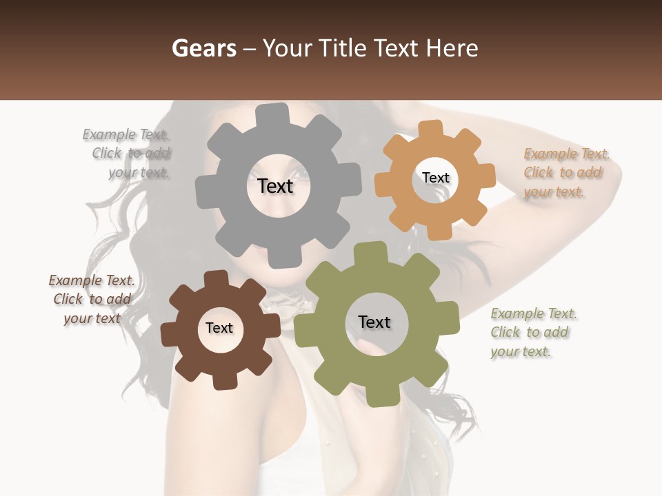 A Woman With Long Dark Hair Is Posing For A Picture PowerPoint Template