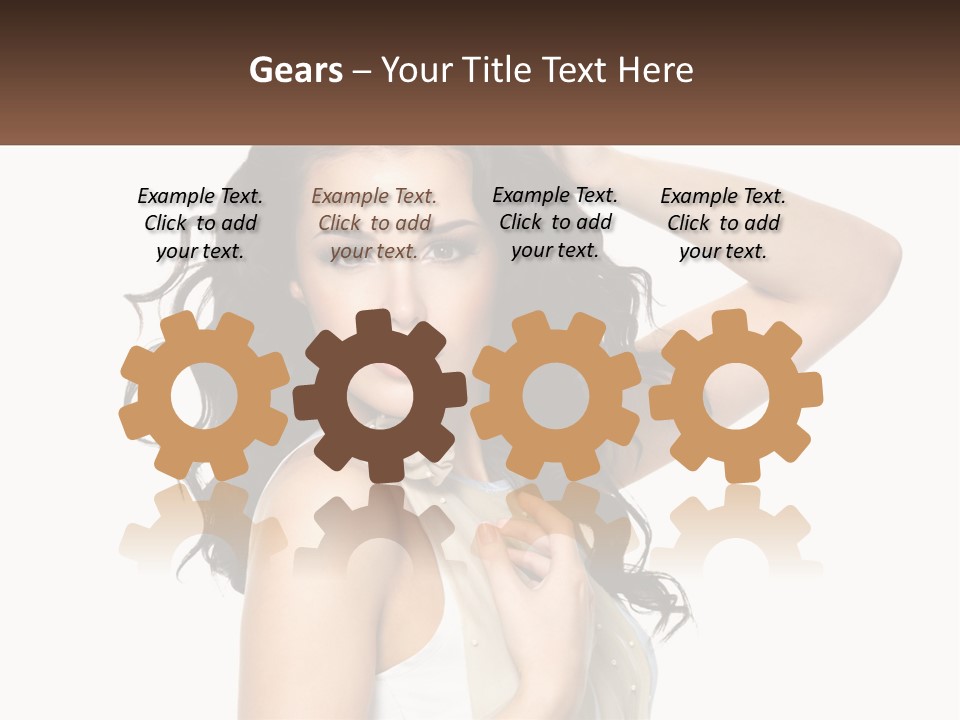 A Woman With Long Dark Hair Is Posing For A Picture PowerPoint Template