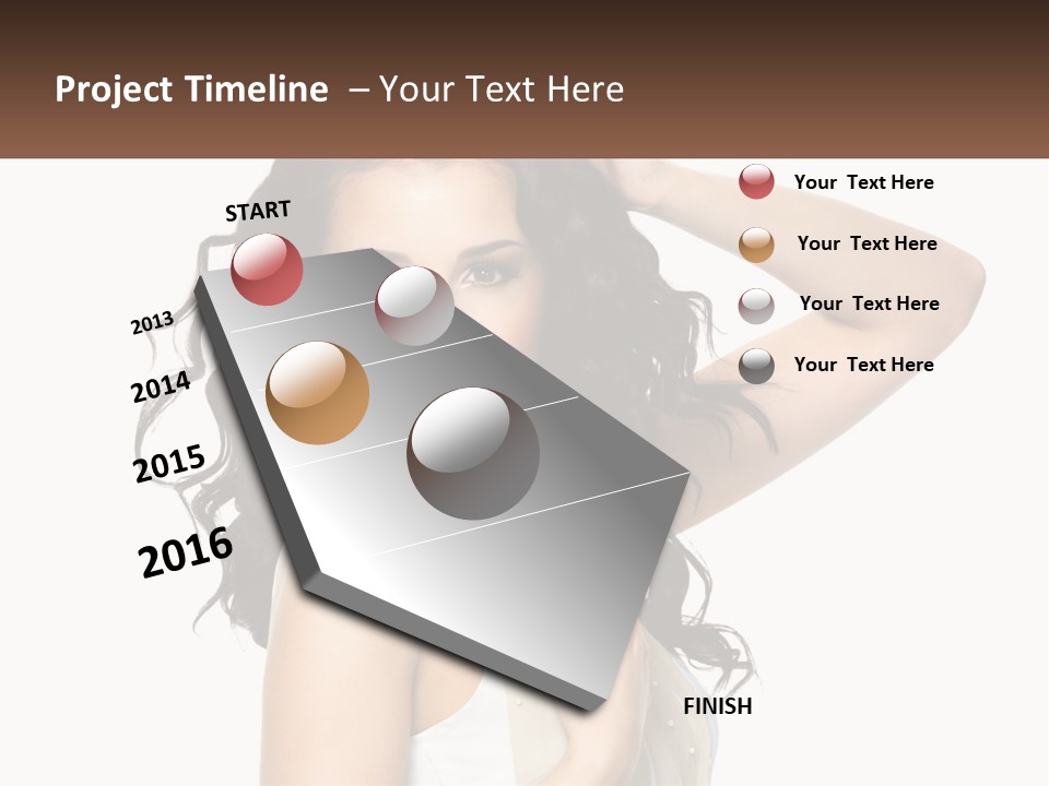 A Woman With Long Dark Hair Is Posing For A Picture PowerPoint Template