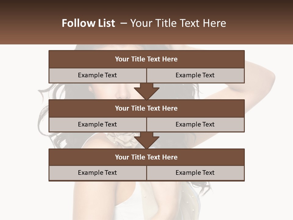 A Woman With Long Dark Hair Is Posing For A Picture PowerPoint Template