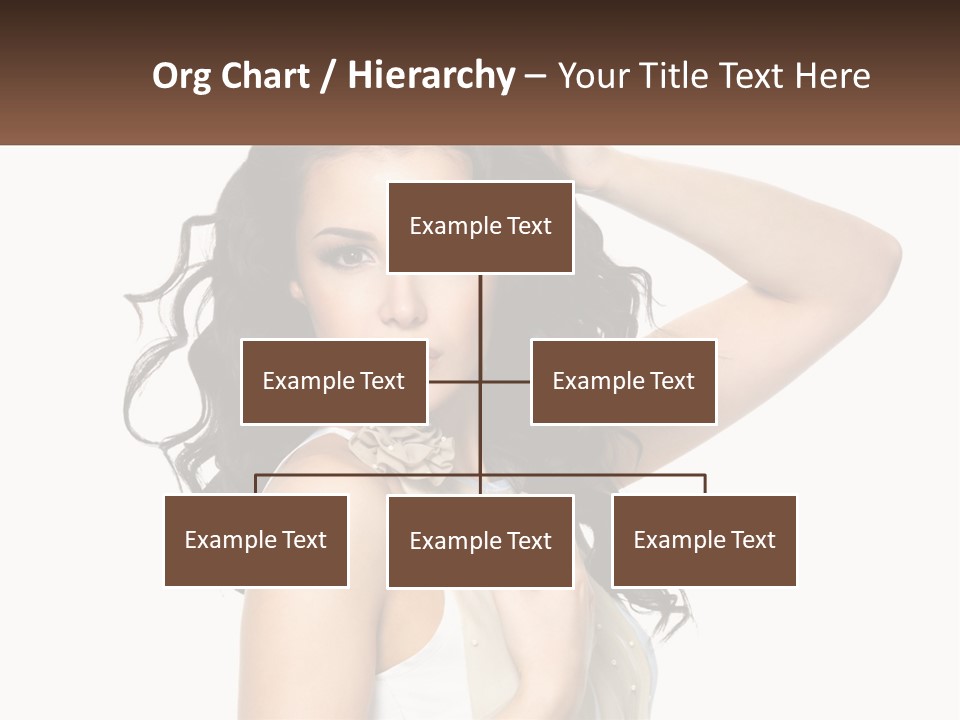 A Woman With Long Dark Hair Is Posing For A Picture PowerPoint Template