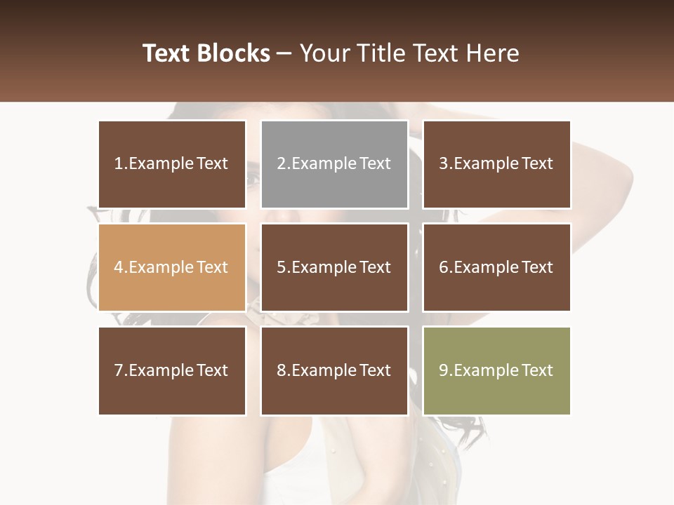 A Woman With Long Dark Hair Is Posing For A Picture PowerPoint Template