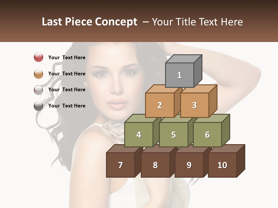 A Woman With Long Dark Hair Is Posing For A Picture PowerPoint Template