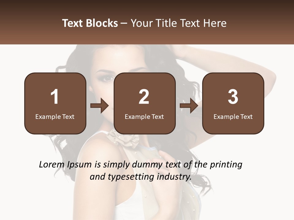 A Woman With Long Dark Hair Is Posing For A Picture PowerPoint Template