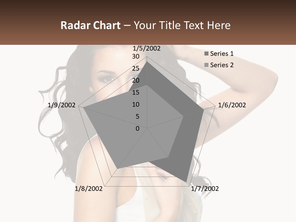 A Woman With Long Dark Hair Is Posing For A Picture PowerPoint Template