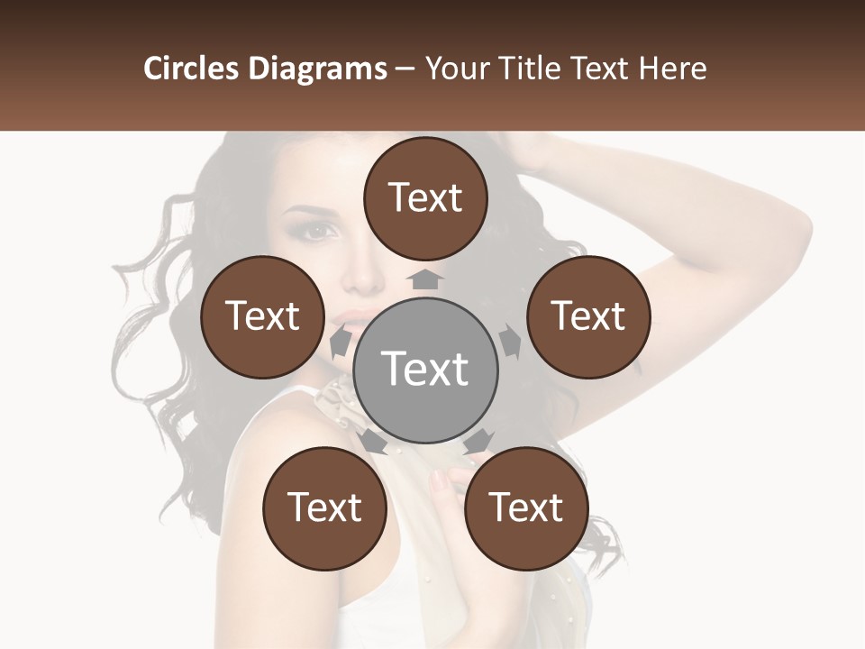 A Woman With Long Dark Hair Is Posing For A Picture PowerPoint Template