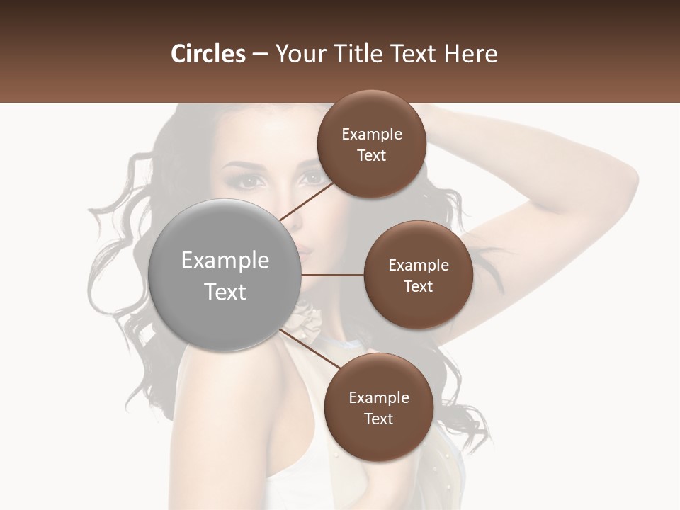 A Woman With Long Dark Hair Is Posing For A Picture PowerPoint Template