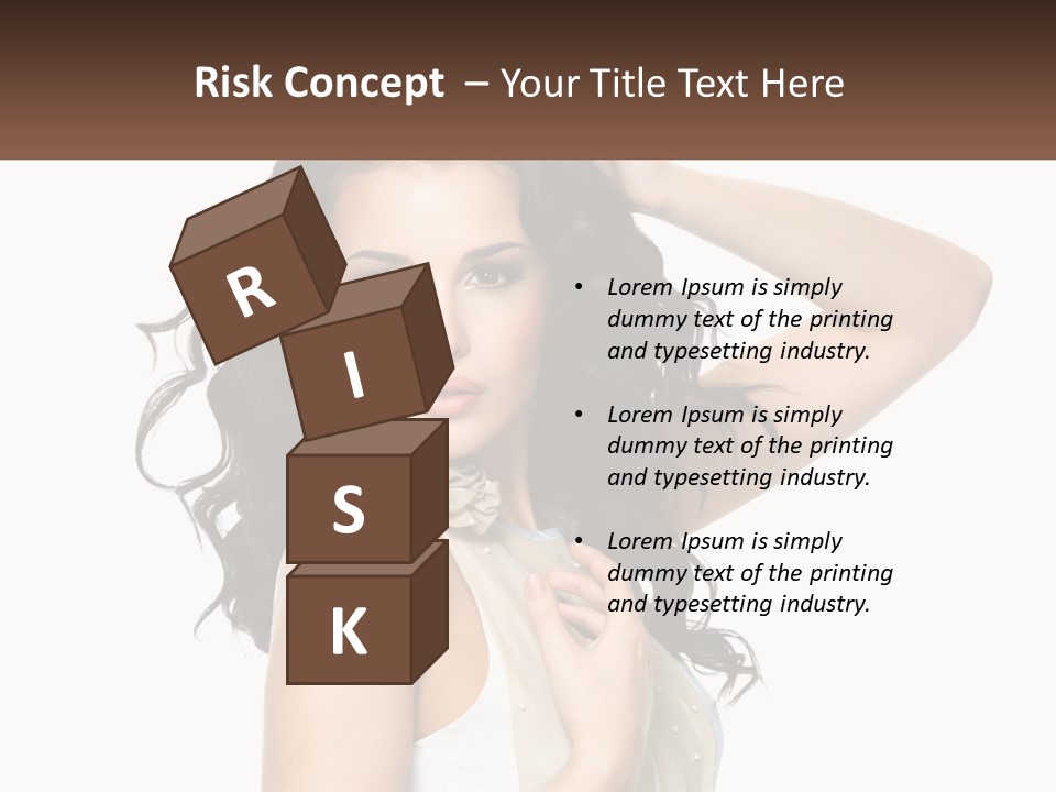 A Woman With Long Dark Hair Is Posing For A Picture PowerPoint Template