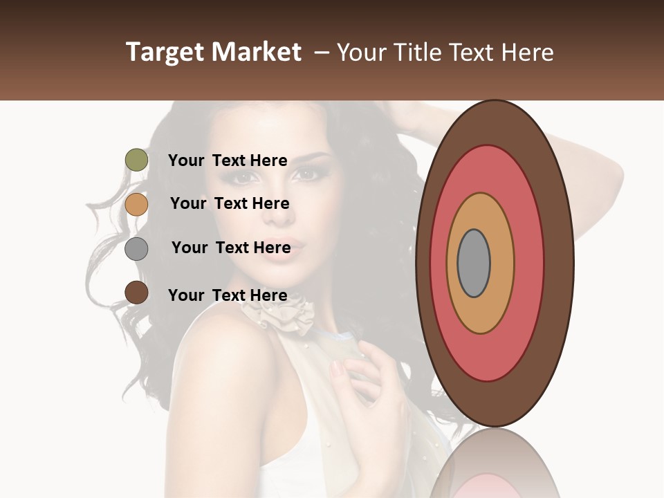 A Woman With Long Dark Hair Is Posing For A Picture PowerPoint Template