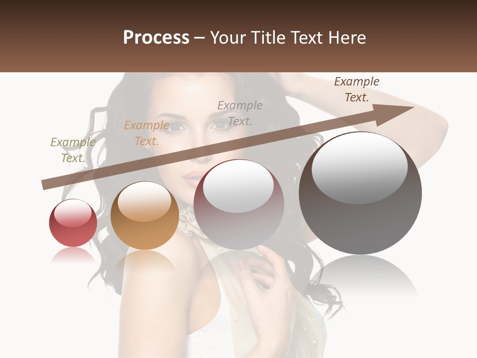 A Woman With Long Dark Hair Is Posing For A Picture PowerPoint Template