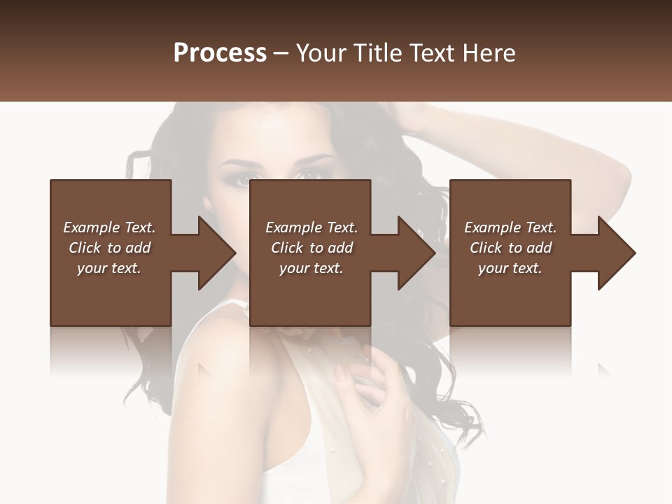 A Woman With Long Dark Hair Is Posing For A Picture PowerPoint Template