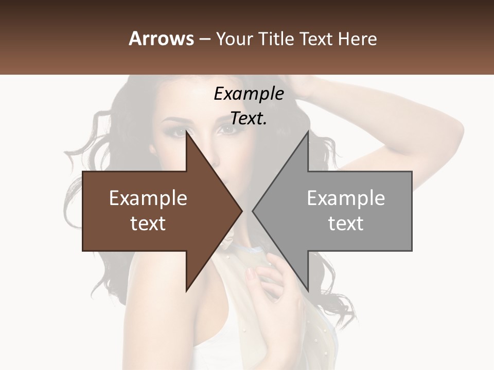 A Woman With Long Dark Hair Is Posing For A Picture PowerPoint Template