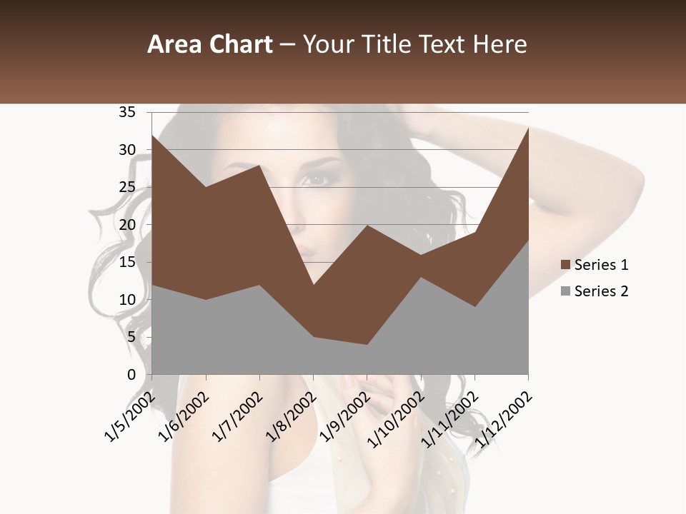 A Woman With Long Dark Hair Is Posing For A Picture PowerPoint Template