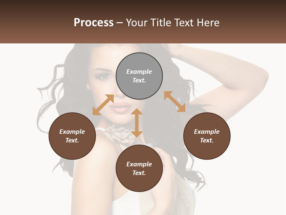 A Woman With Long Dark Hair Is Posing For A Picture PowerPoint Template