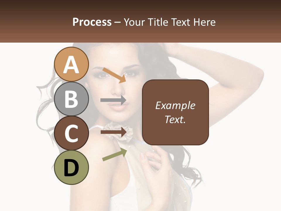 A Woman With Long Dark Hair Is Posing For A Picture PowerPoint Template